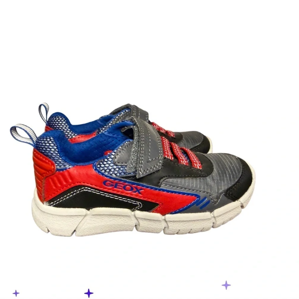 Geox Flexyper Kids' Sneakers in Gray, Red, and Blue-NWOT Size 10.5